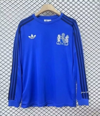 2024-2025 Retro Version Manchester United Blue LS Thailand Soccer Jersey AAA-2044