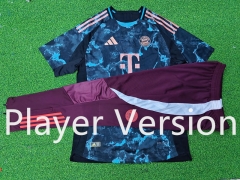 Player Version 2024-2025 Bayern München Away Blue Short-sleeved Thailand Soccer Tracksuit-9926