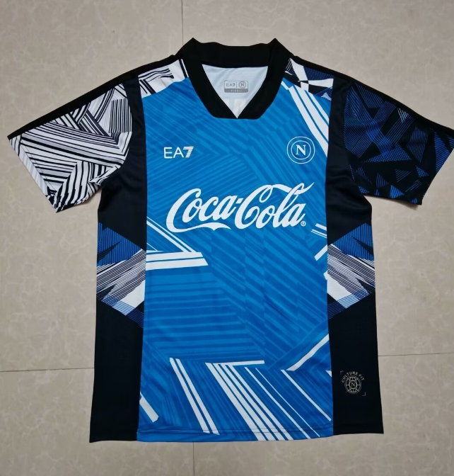 (S-4XL) 2024-2025 Napoli Blue&Black Thailand Training Soccer Jersey AAA