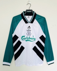 Retro Version 93-95 Liverpool Away White&Green LS Thailand Soccer Jersey AAA-811