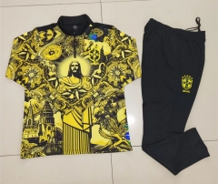 （S-3XL）2024-2025 Special Version Brazil Yellow Thailand Soccer Tracksuit-GDP