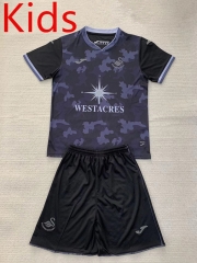 2024-2025 Swansea City Away Black&Gray Kid/Youth Soccer Uniform-AY