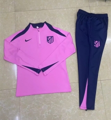 2024-2025 Atletico Madrid Pink Thailand Soccer Tracksuit-411