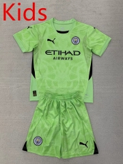 2024-2025 Manchester City Goalkeeper Green Kid/Youth Soccer Uniform-AY