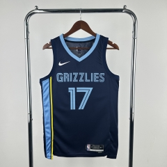 2023 Retro Version Memphis Grizzlies Navy Blue #17 NBA Jersey-311