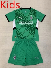 2024-2025 Borussia Mönchengladbach Away Green Kids/Youth Soccer Uniform-AY