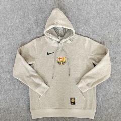 2024-2025 Barcelona Gray Thailand Soccer Tracksuit With Hat-7411