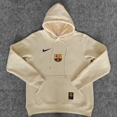 2024-2025 Barcelona Beige Thailand Soccer Tracksuit With Hat-7411