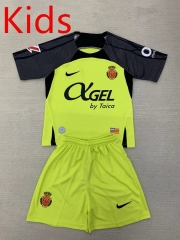 2024-2025 RCD Mallorca Away Fluorescent Green Kids/Youth Soccer Uniform-AY