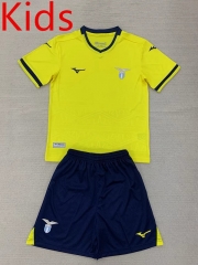 2024-25 Lazio Away Yellow Kids/Youth Soccer Uniform-AY