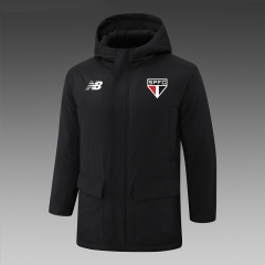 2024-2025 Sao Paulo Futebol Clube Black Cotton Coat With Hat-815