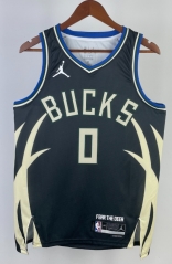 2023 Jordan Limited Milwaukee Bucks Black #0 NBA Jersey-311