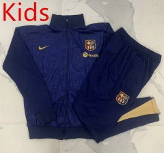 2024-2025 Barcelona Ink Jet Royal Blue Kids/Youth Soccer Jacket Uniform-815