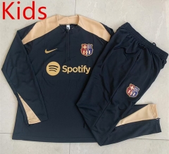 2024-2025 Barcelona Black Kid-Youth Soccer Tracksuit-815