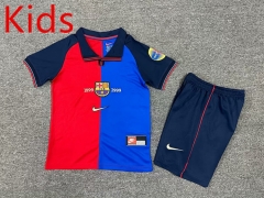 Retro Version 99-00 Barcelona Home Red&Blue Kid/Youth Soccer Uniform-7809