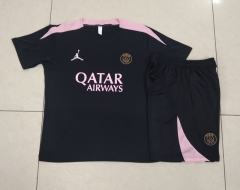 2024-2025 Jordan Paris SG Black Short-Sleeve Thailand Soccer Tracksuit-815