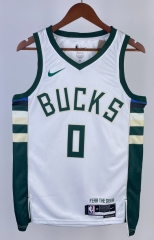 2023 Milwaukee Bucks Home White #0 NBA Jersey-311