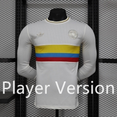 Player Version 2024-2025 Jacquard Version Colombia White LS Thailand Soccer Jersey AAA-888