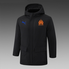 2024-2025 Olympique Marseille Black Cotton Coat With Hat-815