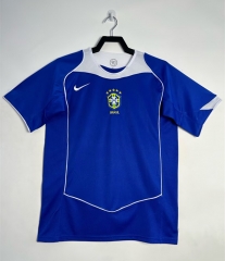 Retro Version 2004 Brazil Away Blue Thailand Soccer Jersey AAA-811