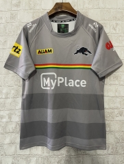 2025 Panthers Gray Thailand Rugby Jersey