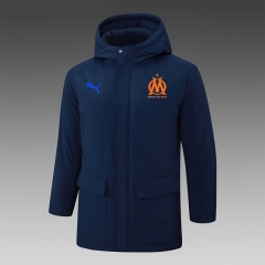 2024-2025 Olympique Marseille Royal Blue Cotton Coat With Hat-815