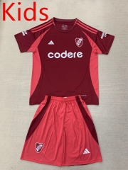 2024-2025 CA River Plate Away Red Kids/Youth Soccer Uniform-AY