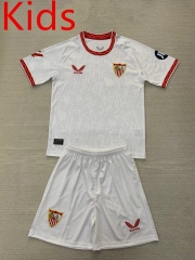 2024-2025 Sevilla Home White Kids/Youth Soccer Uniform-AY