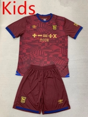 2024-2025 Ipswich Town Away Maroon Kids/Youth Soccer Uniform-AY