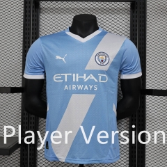 Player Version 2025-2026 Manchester City Home Blue Thailand Soccer Jersey AAA-888