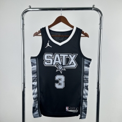 2023 Jordan Limited Version San Antonio Spurs Black #3 NBA Jersey-311