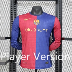 Player Version 2024-2025 Barcelona Home Red&Blue LS Thailand Soccer Jersey AAA-888