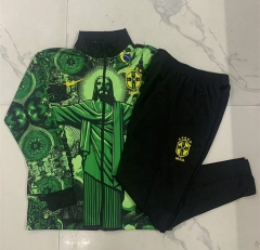 2024-2025 Brazil Ink Jet Green Thailand Soccer Jacket Uniform-815