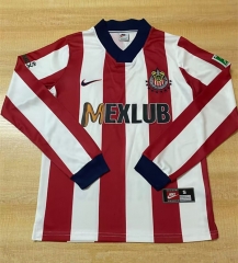 Retro Version 96-97 Deportivo Guadalajara Home Red&White LS Thailand Soccer Jersey AAA-6895