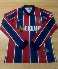 Retro Version 96-97 Deportivo Guadalajara Away Red&Blue LS Thailand Soccer Jersey AAA-6895