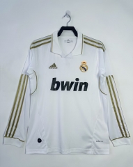 Retro Version 11-12 Real Madrid Home White LS Thailand Soccer Jersey AAA-811