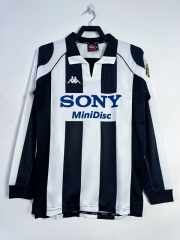 Retro Version 97-98 Juventus Home Black&White LS Thailand Soccer Jersey AAA-811