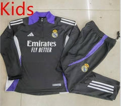 2024-2025 Real Madrid Black Kids/Youth Soccer Tracksuit-815