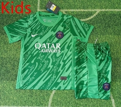 2024-2025 Paris SG Goalkeeper Green Kid/Youth Soccer Uniform-8679