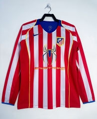 Retro Version 04-05 Atletico Madrid Home Red&White LS Thailand Soccer Jersey AAA-811