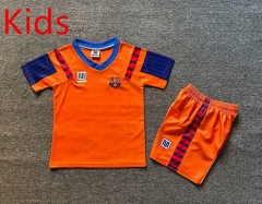 Retro Version 91-92 Barcelona Orange Kid/Youth Soccer Uniform-7809