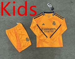 2024-2025 Real Madrid Away Orange LS Kids/Youth Soccer Uniform-6748