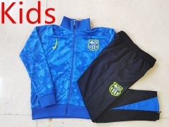 2024-2025 Barcelona Ink Jet Camouflage Blue Kids/Youth Soccer Jacket Uniform-815