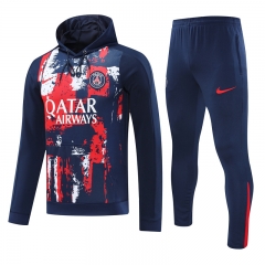 2024-2025 Paris SG Blue&Red Thailand Soccer Tracksuit With Hat-418