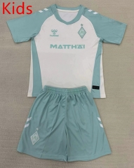 2024-2025 SV Werder Bremen Away White&Green Kids/Youth Soccer Uniform-AY