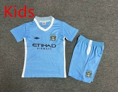 Retro Version 11-12 Manchester City Home Blue Kid/Youth Soccer Uniform-7809