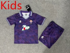 Retro Version 92-93 Fiorentina Home Purple Kid/Youth Soccer Uniform-6748