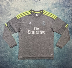 Retro Version 15-16 Real Madrid Away Gray LS Thailand Soccer Jersey AAA-6590