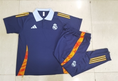 2024-2025 Real Madrid Royal Blue Thailand Polo Uniform-815