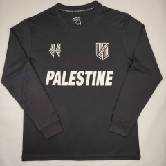 (S-4XL) 2024-2025 Commemorative Edition Palestine Black LS Thailand Soccer Jersey AAA-6552